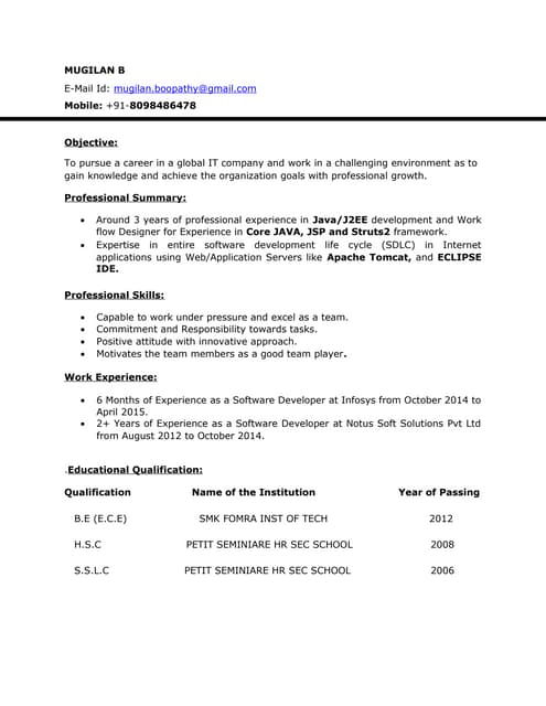 Mugilan Resume