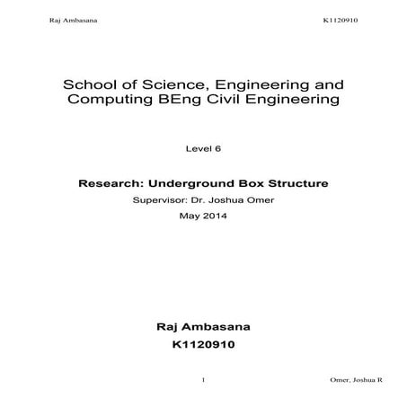 Raj Ambasana underground box structure
