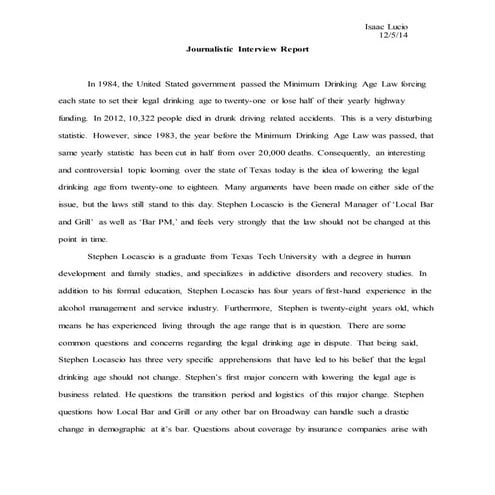 Journalistic Interview Report copy