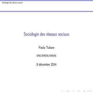 Sociologie des réseaux sociaux, 2, ...