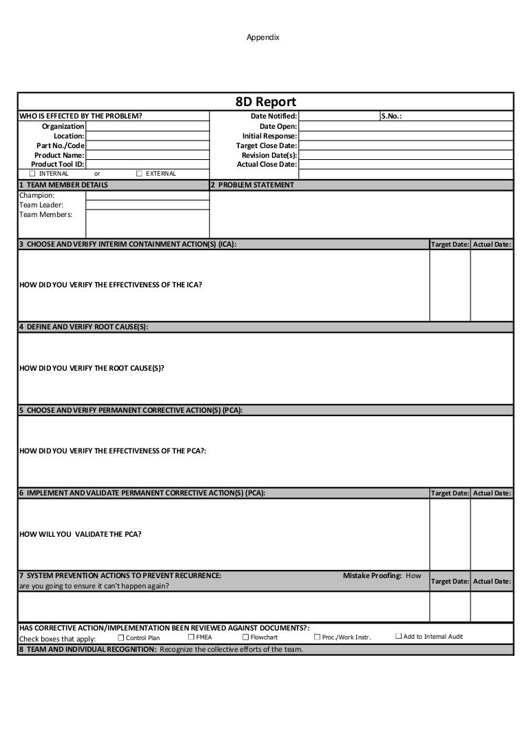 8 d report format revised