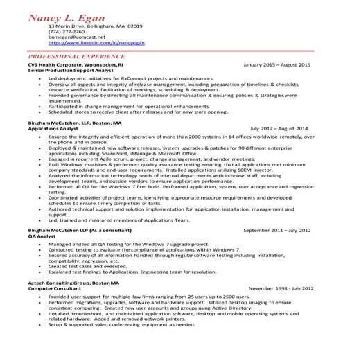 N Egan Resume