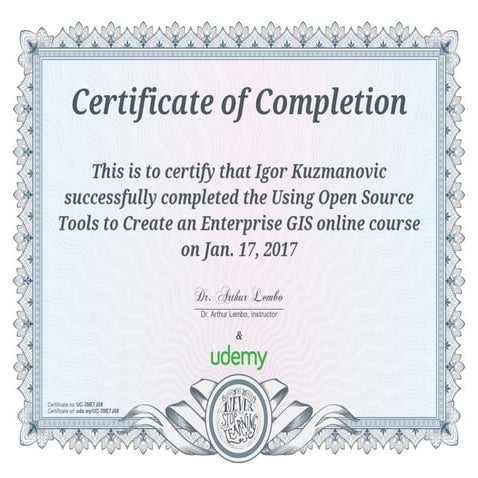 Certificate of Completion - Using open source tools to create an ...