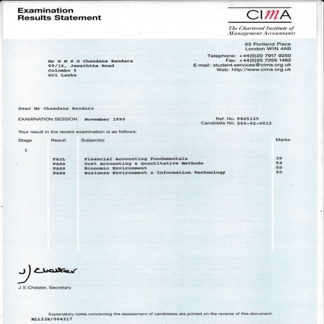 CIMA-Result sheet2 | PDF