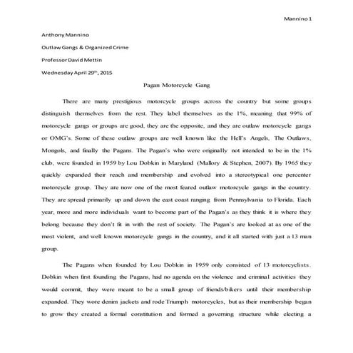 Pagans Research Paper