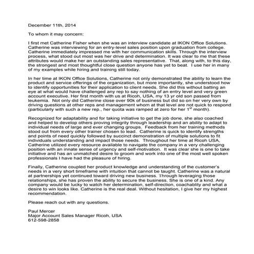 At&T Reference Letter | PDF