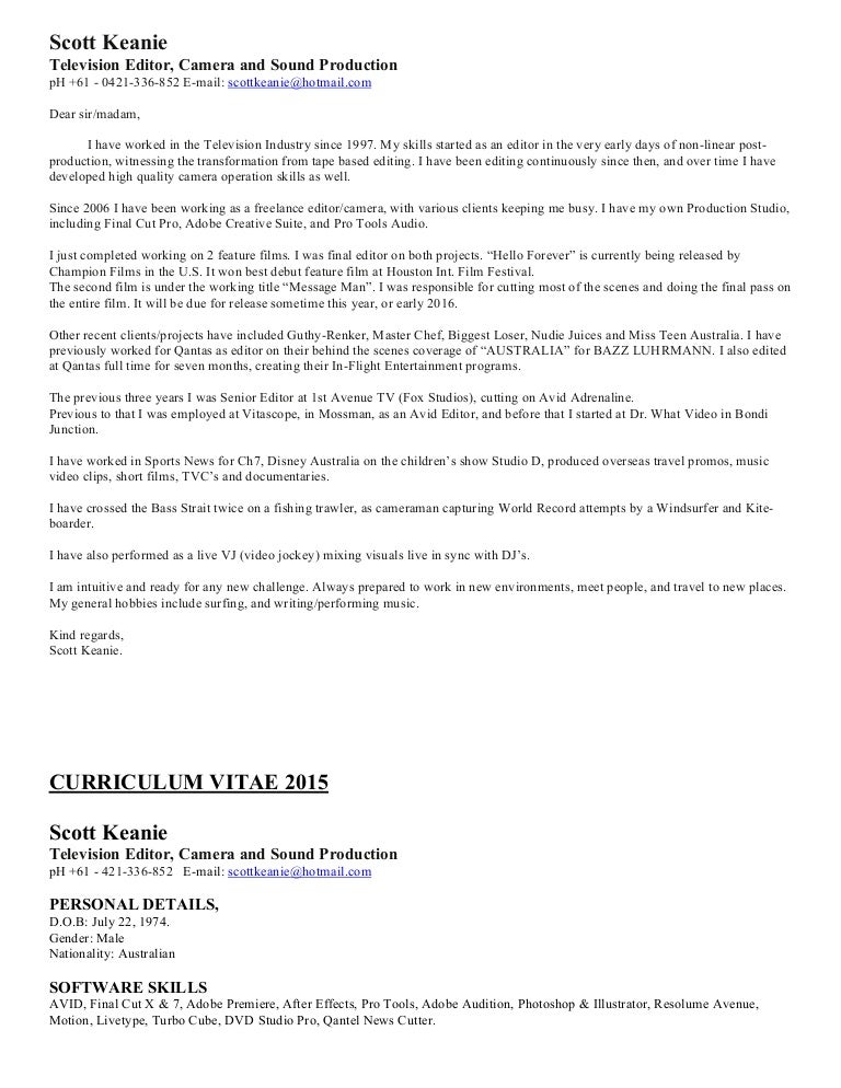 Television Editor Cover Letter - sarahepps.com - Television Editor Cover Letter - sarahepps.com -