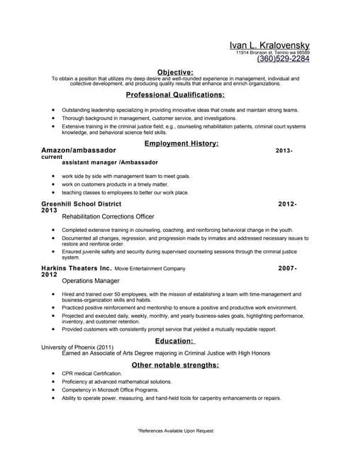 Ivan kralovensky resume