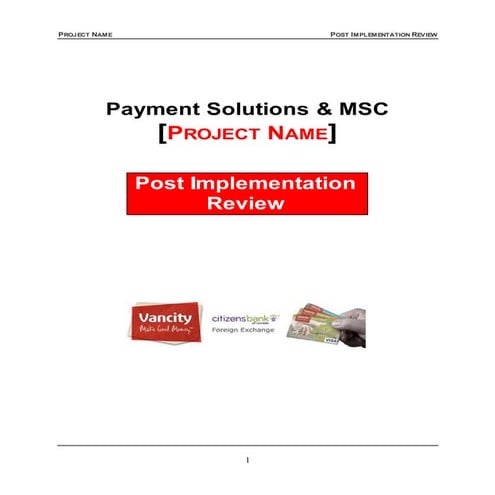 Post Implementation Review Template
