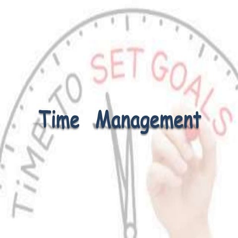 HOW TO MANAGE YOUR TIME         '' Presentation ''