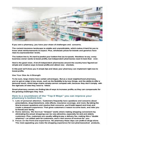 8 Easy Ways For Independent Pharmacies To Increase Profits ...
