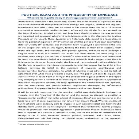 Gaarder, E. - Islam and Politics - FINAL Research Paper