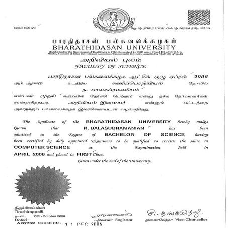 Degree Certificate | PDF
