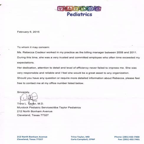 Taylor Letter of Rec (1) | PDF