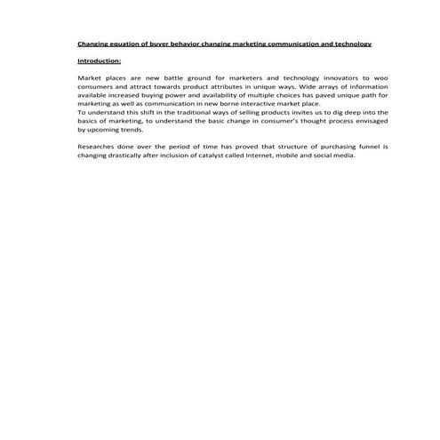 Buyer behavior and technolgy