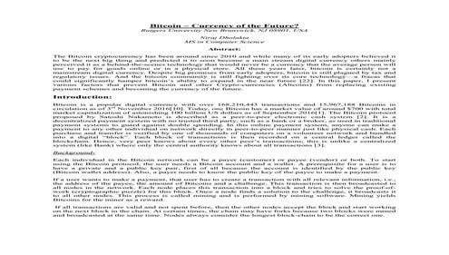 Bitcoin-the Currency of Future