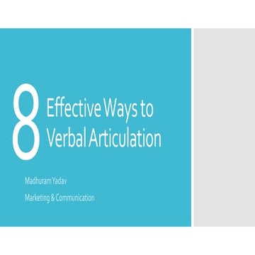 8 Effective Ways to Verbal Articulation