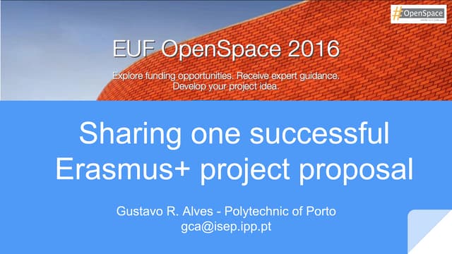Sharing one successful Erasmus+ project proposal