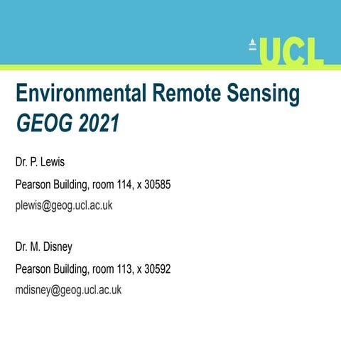  Environmental Remote Sensing 