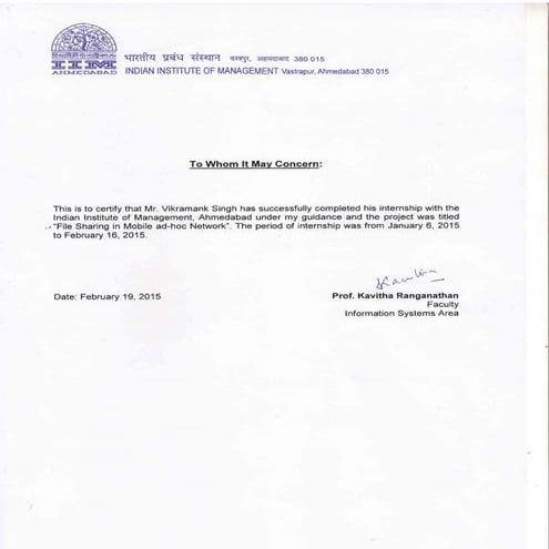 Certificate - Vikramank | PDF | Free Download