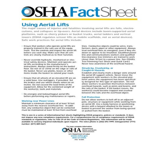 OSHA AWP Lift Fact Sheet