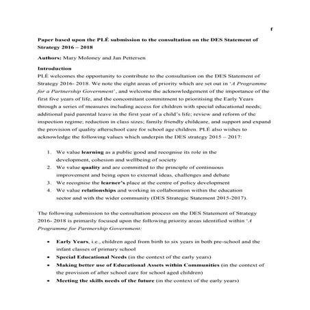 Moloney and Pettersen working paper based upon the PLÉ submission to the cons...