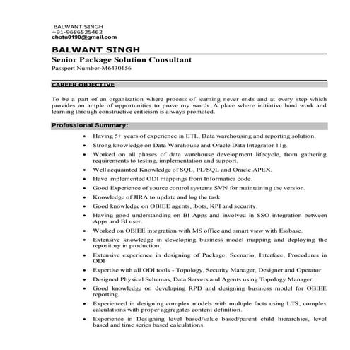 BALWANT SINGH_RESUME