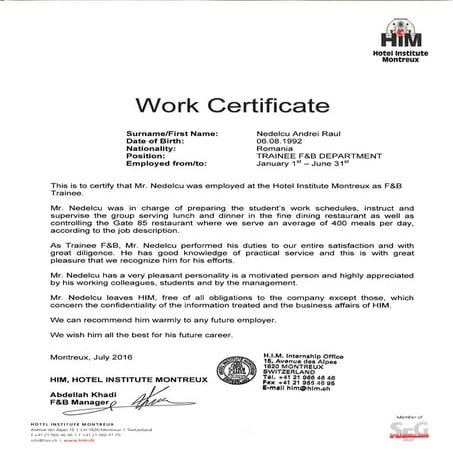 HIM certificate | PDF