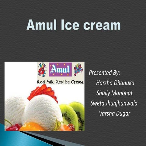  Brand Dossier on Amul ice cream 