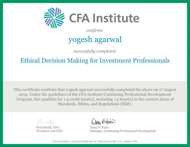 cfa cert