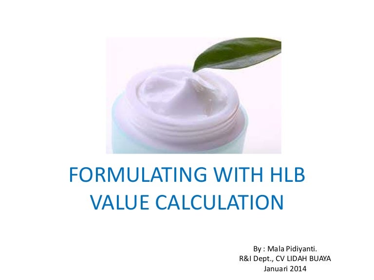 Determining HLB Value
