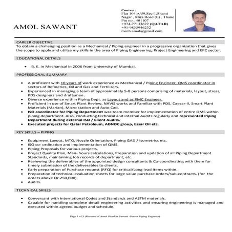 Amol Sawant (Piping Engineer with 10 years experience) docx