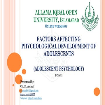 Unit-8 Factors Affecting Phychological