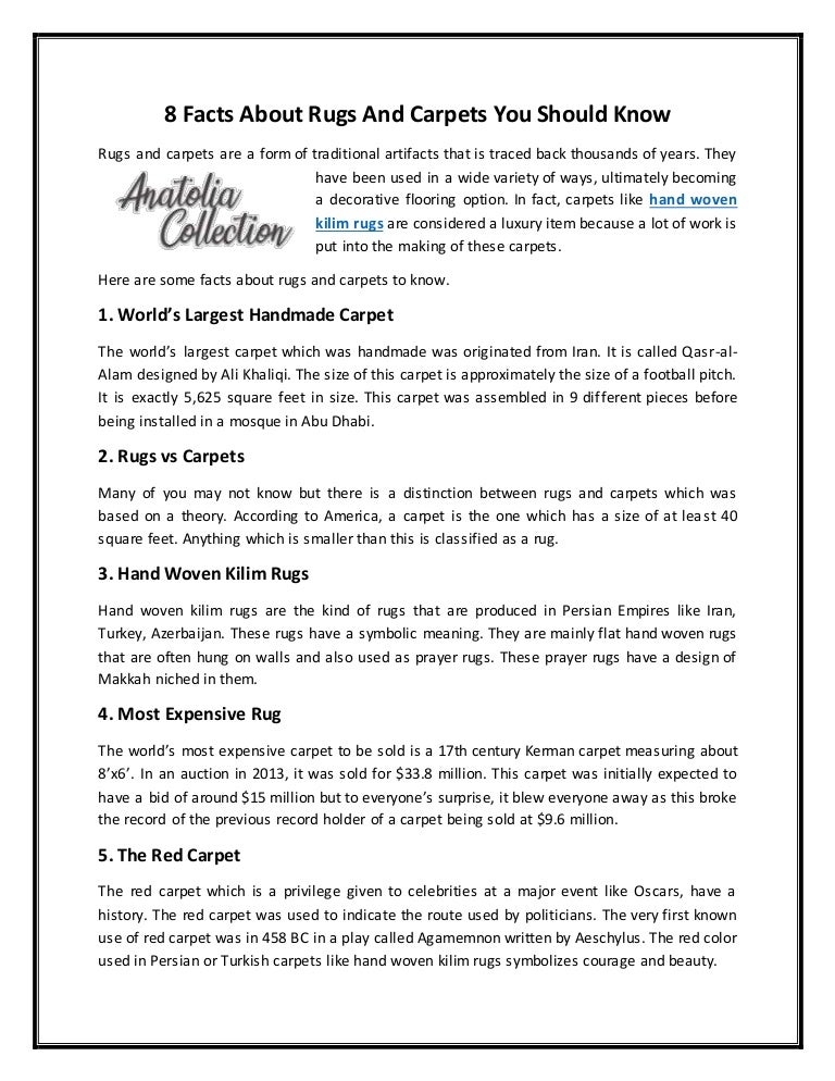 8 facts about rugs and carpets you should know