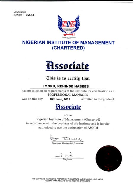 acib certificate | PDF