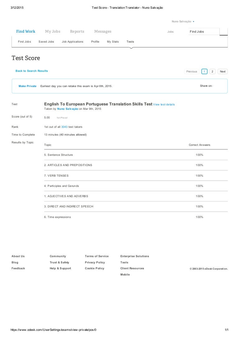 TestScoreTranslation