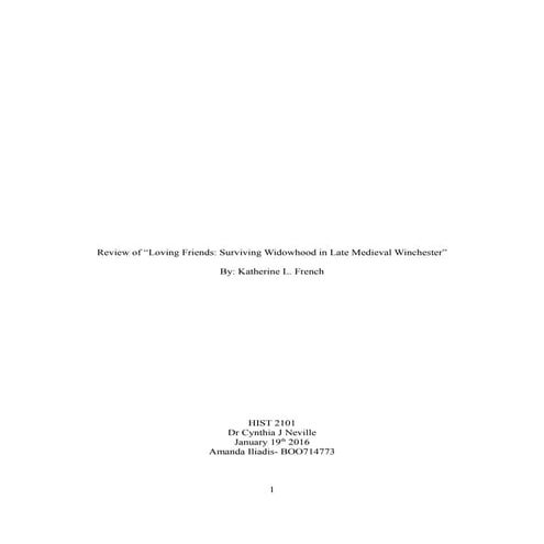 Article Review 1- Medieval England