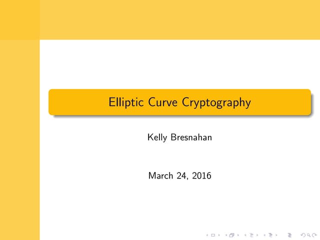 Elliptic Curve Cryptography