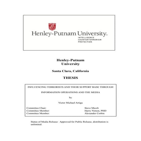 Influencing Terrorists and Their Support Base Through Information Operations ...