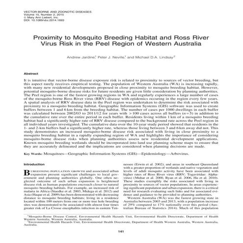 Jardine at al  RRV in Peel region_proximity to wetlands_VBZD Feb 2015_Vol 15 ...