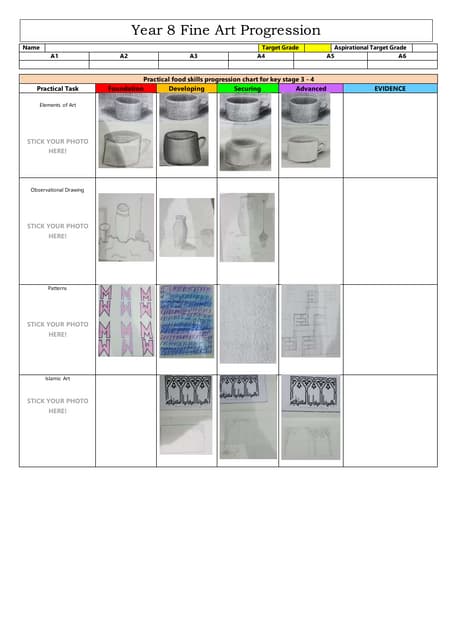 7 fine art practical progression tracker | DOCX