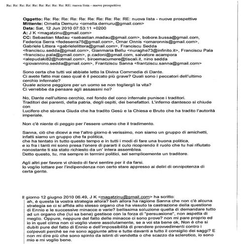 8 giu 2010   post elezioni provinciali e scissione 5 - sanna traditore