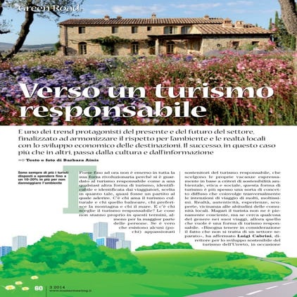 Verso un turismo  responsabile