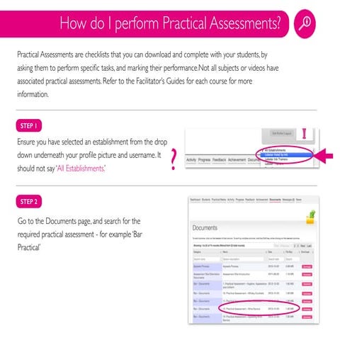 8 how to perform practical assessments. 