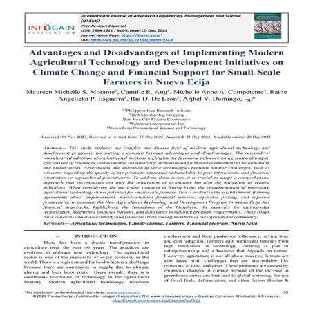 Advantages and Disadvantages of Implementing Modern Agricultural