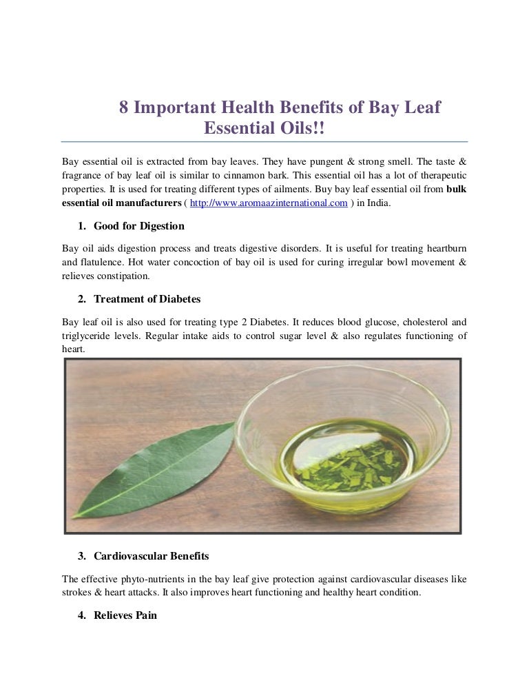 8 important health benefits of bay leaf essential oils