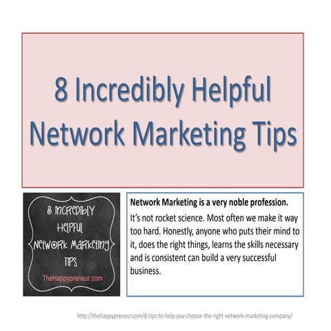 8 Incredibly Helpful Network Marketing Tips
