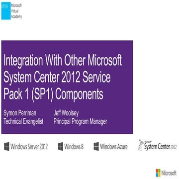 Hyper-V Integration with other System Center 2012 Components