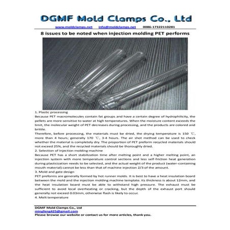 How to quickly clean the injection mold? | PDF