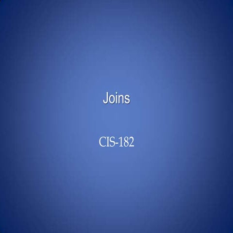 Joins | PPT